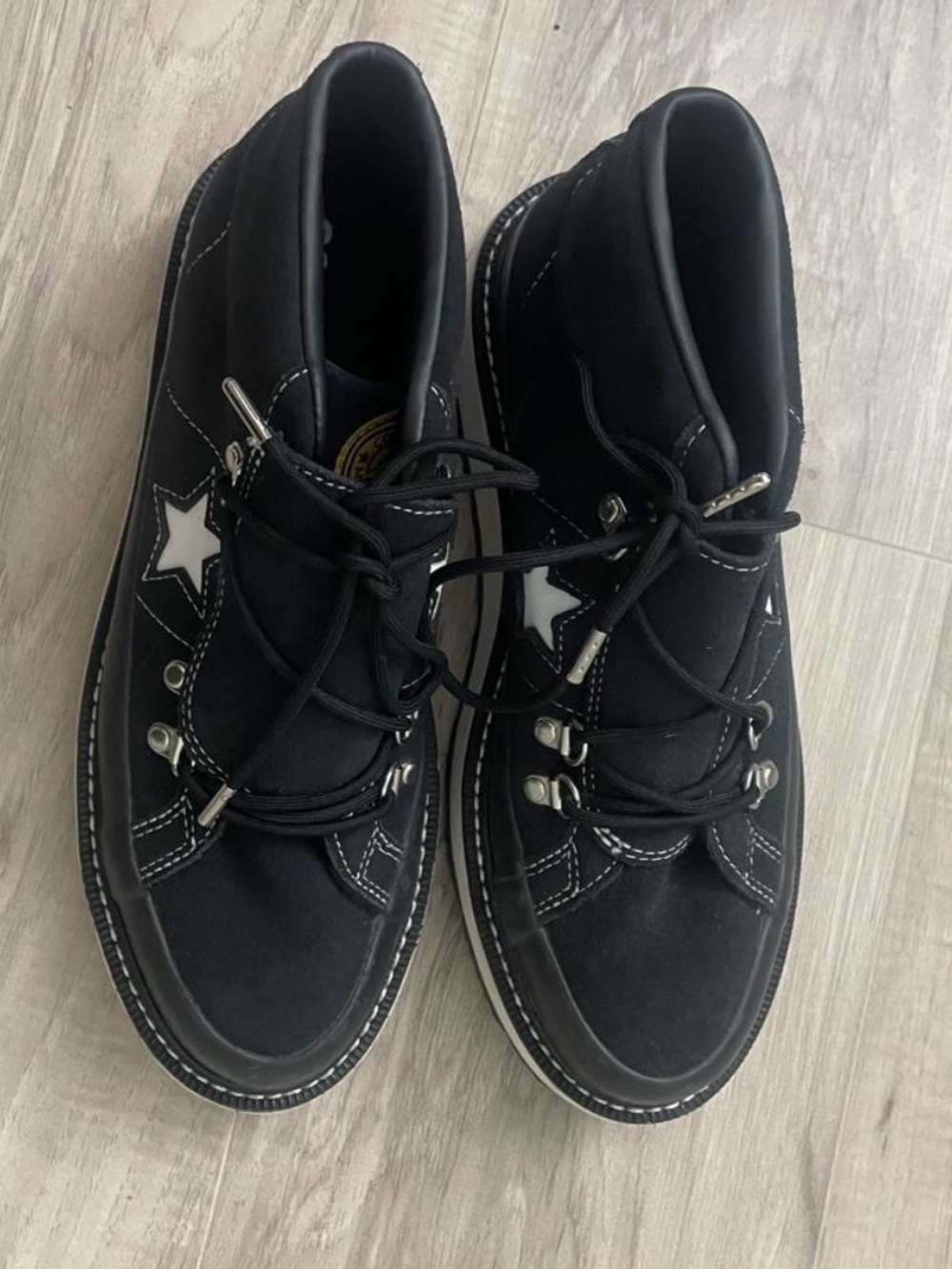 Y2k Chunky Black Unisex Star Converses - Picture 2 of 8